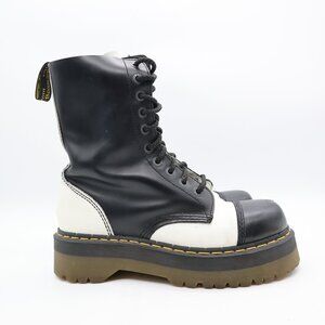 Doc Dr. Martens Crazy Bomb Boots Men's 9 Women's 10 Platform Black White Leather